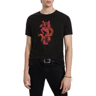 John Varvatos Peace Snake Cotton Graphic T-Shirt in Black at Nordstrom, Size X-Large