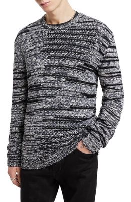 John Varvatos Pinal Textured Crewneck Sweater in Black