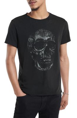 John Varvatos Raw Edge Skull Graphic T-Shirt in Black