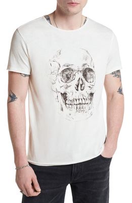 John Varvatos Raw Edge Skull Graphic T-Shirt in Salt