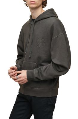 John Varvatos Relaxed Embroidered Barbed Wire Hoodie in Black