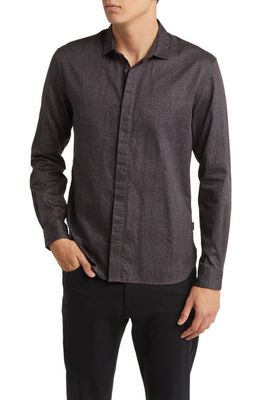 John Varvatos Rodney Cotton Button-Up Shirt in Black