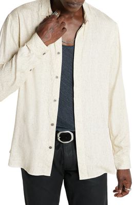 John Varvatos Rodney Cotton Button-Up Shirt in Salt