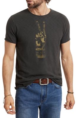 John Varvatos Royal Peace Cotton Graphic T-Shirt in Charcoal