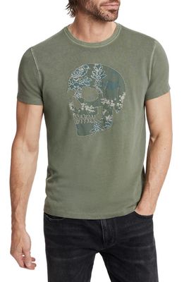 John Varvatos Skull Appliqué T-Shirt in Kalamata