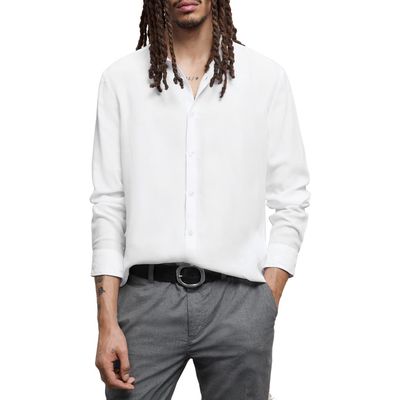 John Varvatos Slim Fit Button-Up Shirt in White at Nordstrom, Size Xx-Large