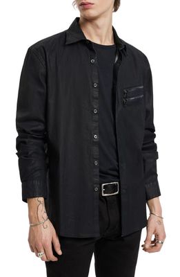 John Varvatos Slim Fit Button-Up Shirt Jacket in Navy