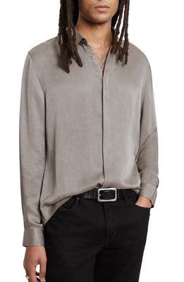 John Varvatos Slim Fit Stretch Cotton Button-Up Shirt in Med Grey