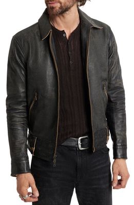John Varvatos Sorcha Heritage Leather Jacket in Brown Sugar