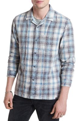 John Varvatos Stanton Reversible Long Sleeve Button-Up Shirt in Dutch Blue