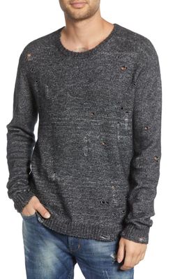 John Varvatos Star USA Easy Fit Crewneck Sweater in Charcoal Heather