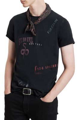 John Varvatos Stencil Cotton Graphic T-Shirt in Black