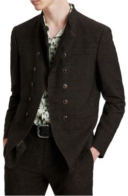John Varvatos Upson Slim Fit Wool & Linen Jacket in Soil