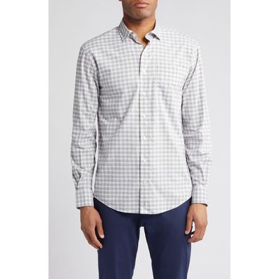 johnnie-O Ashworth PREP-FORMANCE Check Button-Up Shirt in Light Gray 