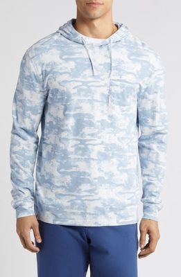 johnnie-O Isaac Camouflage Cotton & Modal Hoodie in Maliblu