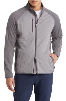 johnnie-O Mario Mix Media Water Repellent Zip-Up Jacket in Charcoal