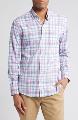 johnnie-O Matador PREP-FORMANCE Plaid Button-Down Shirt in Grape