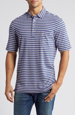 johnnie-O Matthis Stripe Pocket Polo in Oceanside