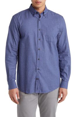 johnnie-O Mobley Gingham Check Button-Down Shirt in Wake