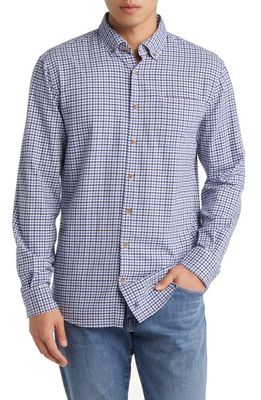 johnnie-O Sycamore Tucked Plaid Cotton Blend Button-Down Shirt in Wake