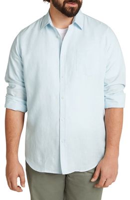 Johnny Bigg Anders Linen & Cotton Button-Up Shirt in Ice Blue