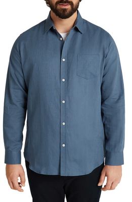 Johnny Bigg Anders Linen & Cotton Button-Up Shirt in Pacific