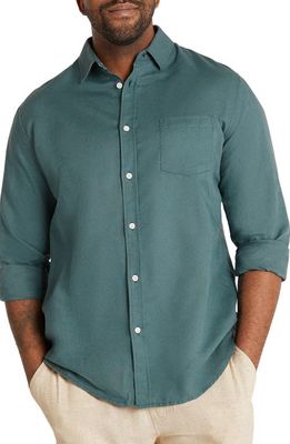 Johnny Bigg Anders Linen & Cotton Button-Up Shirt in Teal