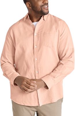 Johnny Bigg Anders Linen Blend Button-Up Shirt in Dusk