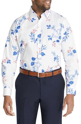 Johnny Bigg Bailey Floral Regular Fit Stretch Button-Up Shirt in White 