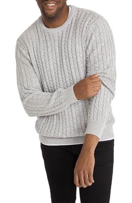Johnny Bigg Cable Stitch Sweater in Grey Marle