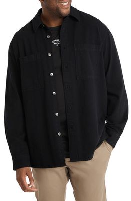 Johnny Bigg Kendrick Oversize Cotton Twill Overshirt in Black