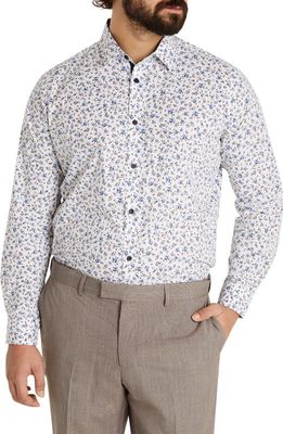 Johnny Bigg Lewis Regular Fit Stretch Cotton Button-Up Shirt in Blue/White