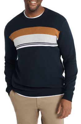 Johnny Bigg Martin Stripe Cotton Sweater in Navy