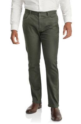 Johnny Bigg Murphy Stretch Cotton Knit Chinos in Olive