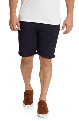 Johnny Bigg Robson Flat Front Stretch Cotton Chino Shorts in Ink