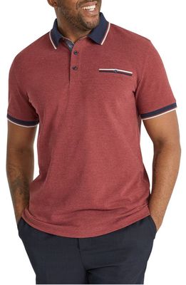 Johnny Bigg Trent Tipped Piqué Polo in Burgundy