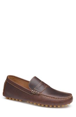 Johnston & Murphy Athens Penny Driving Loafer in Brown Full Grain