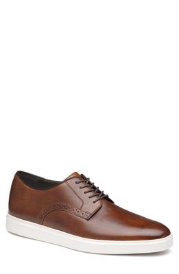 Johnston & Murphy Brody Plain Toe Derby in Brown Hand-Stained Full Grain