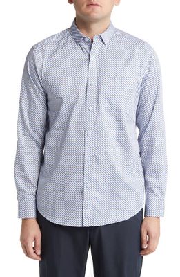 Johnston & Murphy Classic Fit Gem Print Cotton Button-Up Shirt in Blue/White