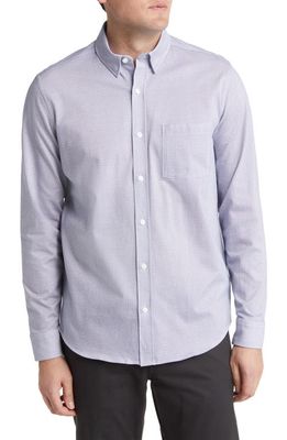 Johnston & Murphy Classic Fit XC Flex Geo Print Cotton Button-Up Shirt in Navy/White