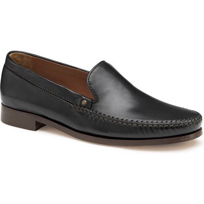 JOHNSTON & MURPHY COLLECTION Baldwin Venetian Loafer in Black Sheepskin 