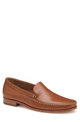 JOHNSTON & MURPHY COLLECTION Baldwin Whipstitch Venetian Loafer in Cognac Sheepskin 