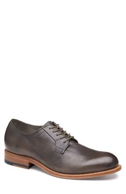 JOHNSTON & MURPHY COLLECTION Dudley Plain Toe Derby in Dk Gray Dip-Dyed Calfskin 