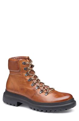 JOHNSTON & MURPHY COLLECTION Everson Alpine Water Resistant Lace-Up Boot in Tan Italian Calfskin 