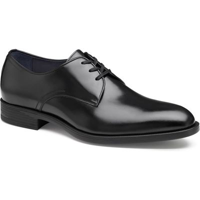 JOHNSTON & MURPHY COLLECTION Johnston & Murphy Flynch Plain Toe Derby in Black Italian Calfskin 