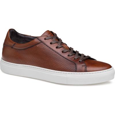 JOHNSTON & MURPHY COLLECTION Johnston & Murphy Jake Perforated Lace to Toe Water Resistant Sneaker in Brown 