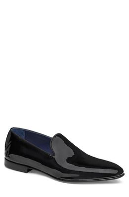 JOHNSTON & MURPHY COLLECTION Johnston & Murphy Kinser Slip-On Shoe in Black Italian Patent Calfskin 