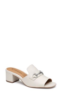 Johnston & Murphy Edith Block Heel Sandal in Bone Glove
