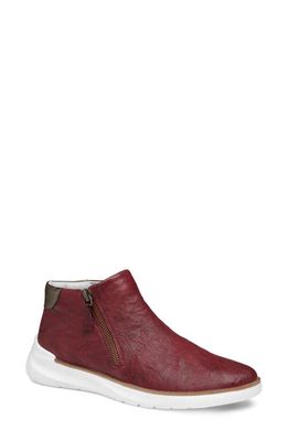 Johnston & Murphy Emery Leather Bootie in Wine Washed Sheepskin