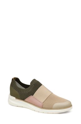 Johnston & Murphy Emery Slip-On Sneaker in Tan/Olive Knit